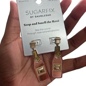 Sugarfix Stop & Smell the Rose Earrings New Pink